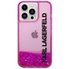 Karl Lagerfeld Karl Lagerfeld iPhone 14 Pro Backcover hoesje - Liquid Glitter - Roze Karl Lagerfeld Karl Lagerfeld iPhone 14 Pro Backcover hoesje - Liquid Glitter - Roze