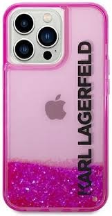 Karl Lagerfeld Karl Lagerfeld iPhone 14 Pro Backcover hoesje - Liquid Glitter - Roze, foto 2 van 6