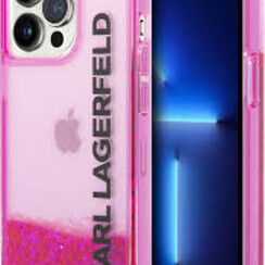 Karl Lagerfeld iPhone 14 Pro Back cover case - Liquid Glitter - Pink