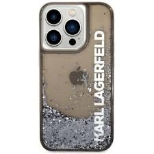 Karl Lagerfeld Karl Lagerfeld iPhone 14 Pro Backcover hoesje - Liquid Glitter - Zwart, foto 2 van 6