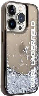 Karl Lagerfeld Karl Lagerfeld iPhone 14 Pro Backcover hoesje - Liquid Glitter - Zwart, foto 3 van 6