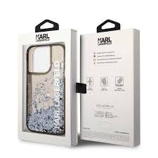 Karl Lagerfeld Karl Lagerfeld iPhone 14 Pro Backcover hoesje - Liquid Glitter - Zwart, foto 6 van 6