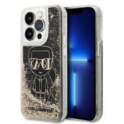 Karl Lagerfeld iPhone 14 Pro Back cover coque - Liquid Glitter - Gatsby Ikonik - Noir