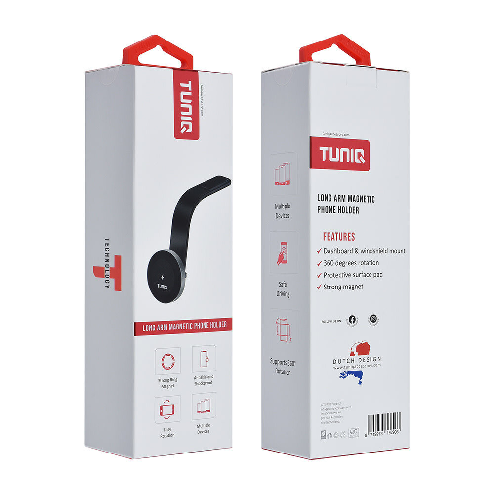 TUNIQ TUNIQ Handyhalter Auto - long arm magnetic - Schwarz TUNIQ TUNIQ Handyhalter Auto - long arm magnetic - Schwarz