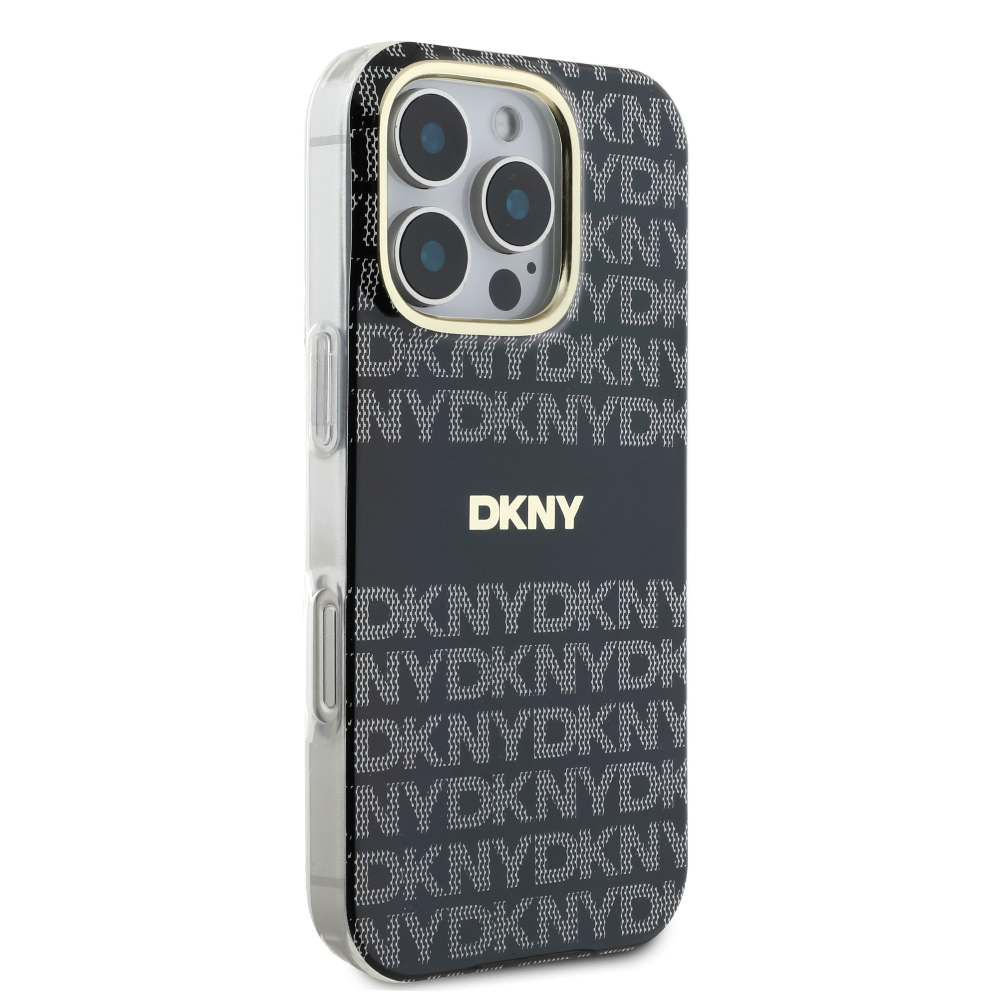 DKNY DKNY iPhone 16 Pro Backcover hoesje PC/TPU Repeat Pattern Tonal Stripe Magsafe - Zwart, foto 4 van 6