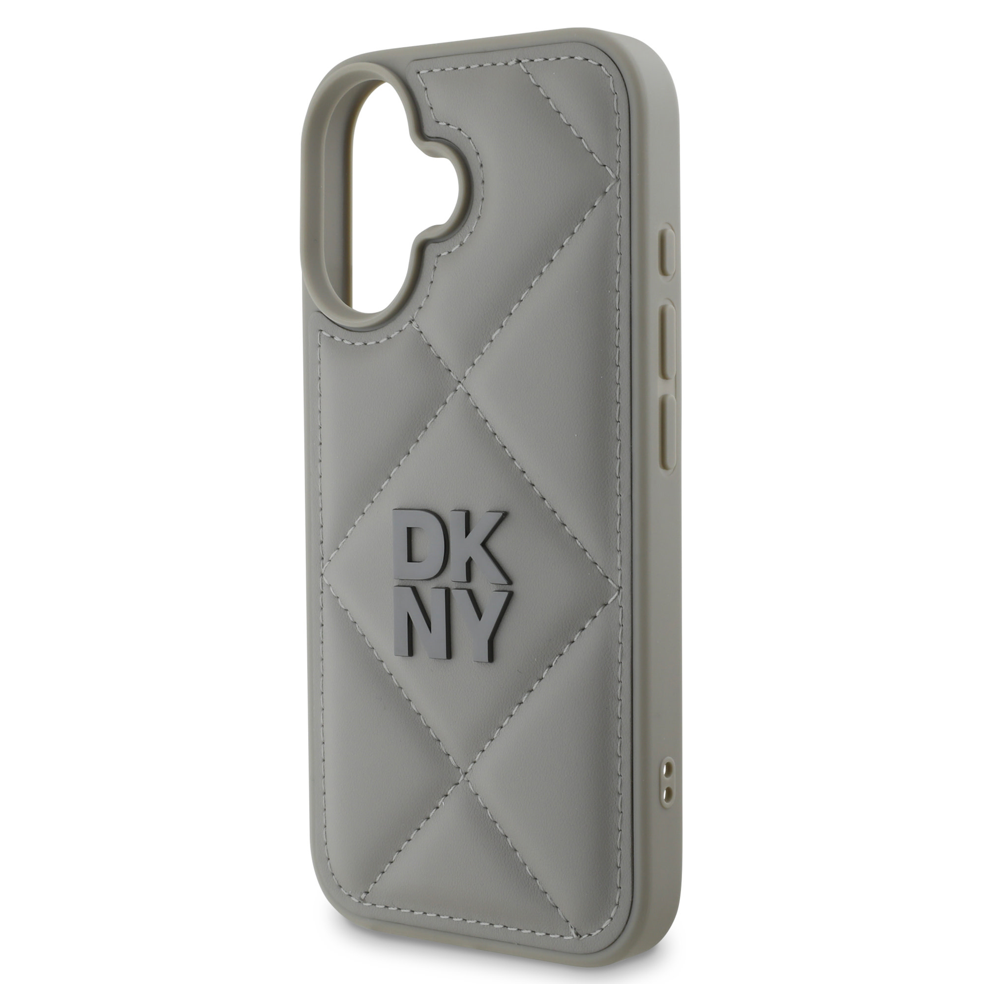 DKNY DKNY iPhone 16 Backcover hoesje PU Leather Quilted Stack Logo - Grijs, foto 6 van 6