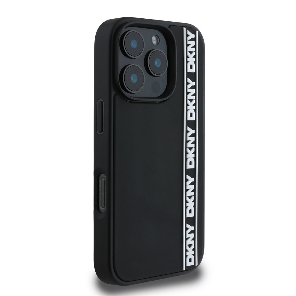 DKNY DKNY iPhone 16 Pro Back cover case - D Rubber Repeat Logo Line - Black DKNY DKNY iPhone 16 Pro Back cover case - D Rubber Repeat Logo Line - Black