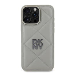 DKNY DKNY iPhone 16 Pro Backcover hoesje PU Leather Quilted Stack Logo - Grijs, foto 3 van 6