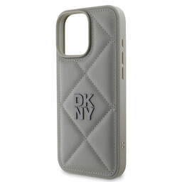 DKNY DKNY iPhone 16 Pro Backcover hoesje PU Leather Quilted Stack Logo - Grijs, foto 5 van 6