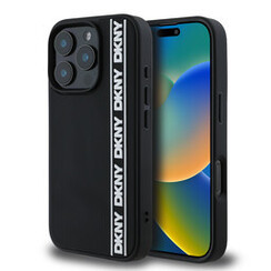 DKNY iPhone 16 Pro Max Back cover coque D Rubber Repeat Logo Line - Noir
