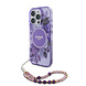 Guess Guess iPhone 15 Pro Max Back cover case - Magsafe IML Glitter with pearls strap - Purple Guess Guess iPhone 15 Pro Max Back cover case - Magsafe IML Glitter with pearls strap - Purple