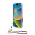 Guess Guess iPhone 16 Pro Back-Cover hul - Magsafe grained - flower charm strap - Rosa