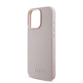Guess Guess iPhone 16 Pro Backcover hoesje Magsafe grained - flower charm strap - Roze