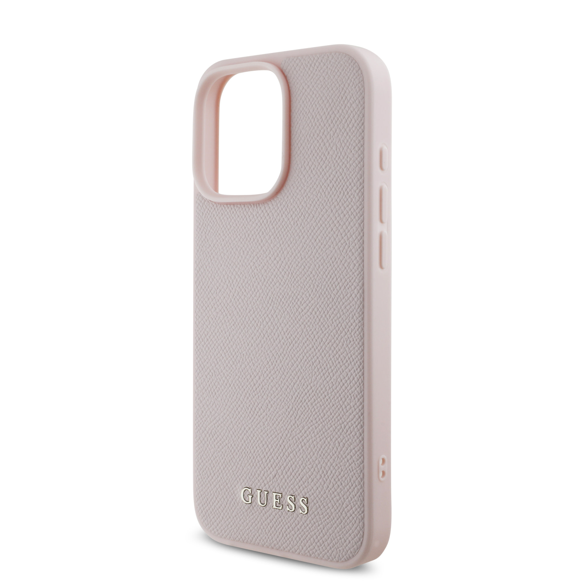 Guess Guess iPhone 16 Pro Backcover hoesje Magsafe grained - flower charm strap - Roze, foto 6 van 6