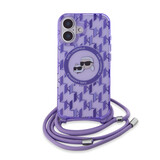 Karl Lagerfeld Karl Lagerfeld iPhone 16 Back-Cover hul - Magsafe IML KC heads - cord - Lila Karl Lagerfeld Karl Lagerfeld iPhone 16 Back-Cover hul - Magsafe IML KC heads - cord - Lila