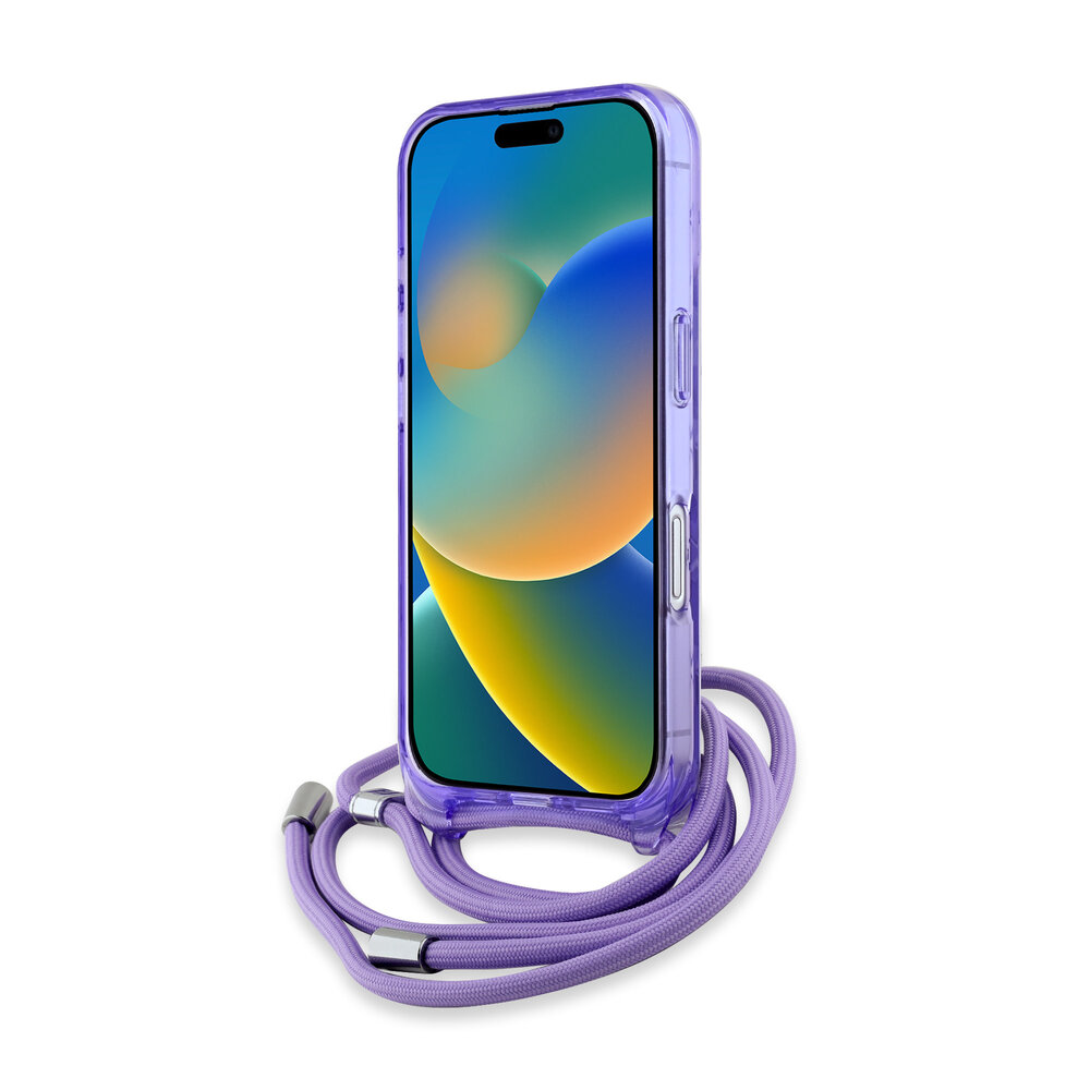 Karl Lagerfeld Karl Lagerfeld iPhone 16 Backcover hoesje Magsafe IML KC heads - cord - Paars Karl Lagerfeld Karl Lagerfeld iPhone 16 Backcover hoesje Magsafe IML KC heads - cord - Paars