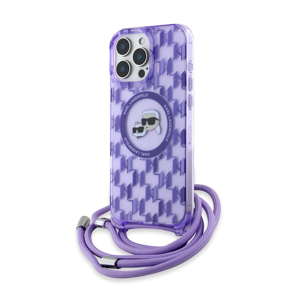 Karl Lagerfeld Karl Lagerfeld iPhone 16 Pro Back cover coque Magsafe IML KC heads - cord - Violet Karl Lagerfeld Karl Lagerfeld iPhone 16 Pro Back cover coque Magsafe IML KC heads - cord - Violet