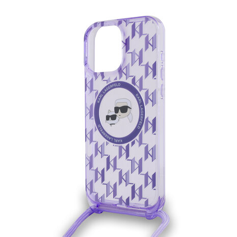 Karl Lagerfeld Karl Lagerfeld iPhone 16 Pro Back cover coque Magsafe IML KC heads - cord - Violet Karl Lagerfeld Karl Lagerfeld iPhone 16 Pro Back cover coque Magsafe IML KC heads - cord - Violet