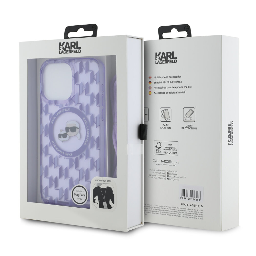 Karl Lagerfeld Karl Lagerfeld iPhone 16 Pro Max Back cover coque Magsafe IML KC heads - cord - Violet Karl Lagerfeld Karl Lagerfeld iPhone 16 Pro Max Back cover coque Magsafe IML KC heads - cord - Violet