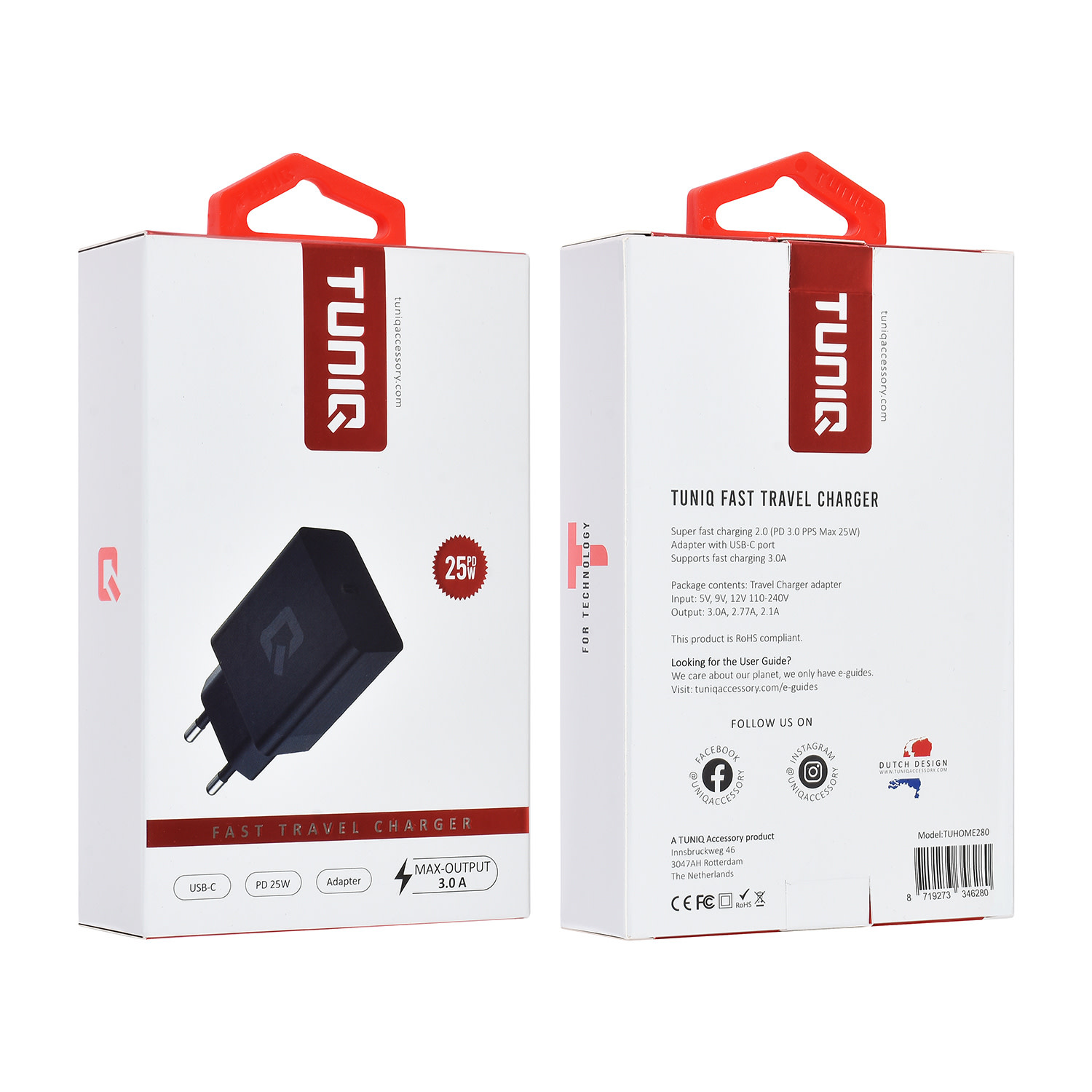 TUNIQ TUNIQ Snellader PD 25W Adapter - zwart, foto 4 van 4