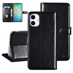 TUNIQ Galaxy A16 5G Book-Case hul - Kartenhalter für 3 Karten - Magnetverschluss - Hanger - Schwarz