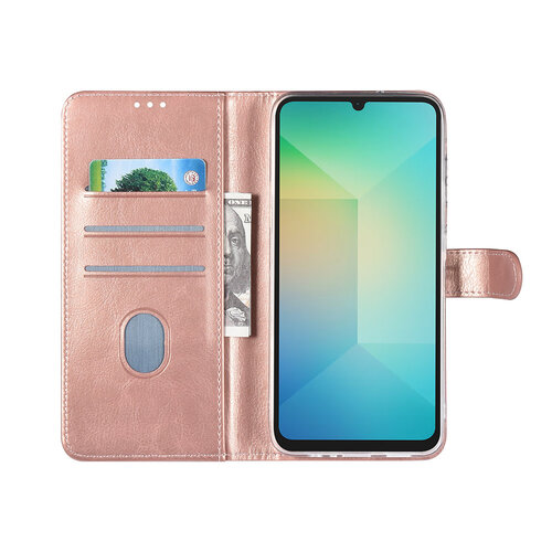 TUNIQ TUNIQ Galaxy A16 5G Book Case hoesje - Pasjeshouder voor 3 pasjes - Magneetsluiting - Hanger - Rose Gold