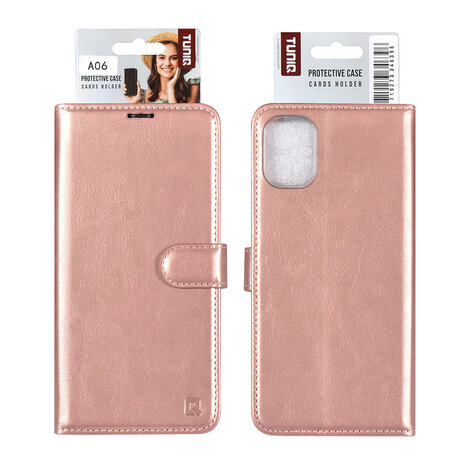 TUNIQ TUNIQ Galaxy A16 5G Book type housse - Porte-cartes pour 3 cartes - Fermeture magnétique - Hanger - Rose Gold TUNIQ TUNIQ Galaxy A16 5G Book type housse - Porte-cartes pour 3 cartes - Fermeture magnétique - Hanger - Rose Gold