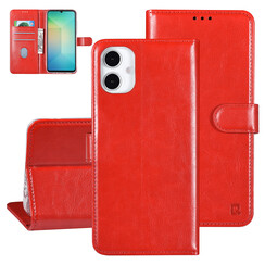TUNIQ Galaxy A16 5G Book Case hoesje - Pasjeshouder voor 3 pasjes - Magneetsluiting - Hanger - Rood
