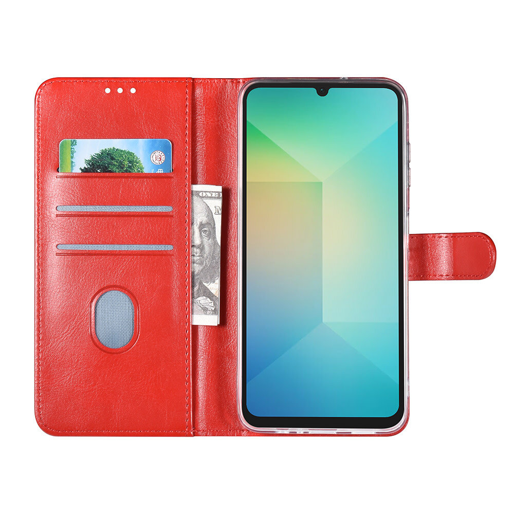 TUNIQ TUNIQ Galaxy A16 5G Book type case - Card holder for 3 cards - Magnetic closure - Hanger - Red TUNIQ TUNIQ Galaxy A16 5G Book type case - Card holder for 3 cards - Magnetic closure - Hanger - Red
