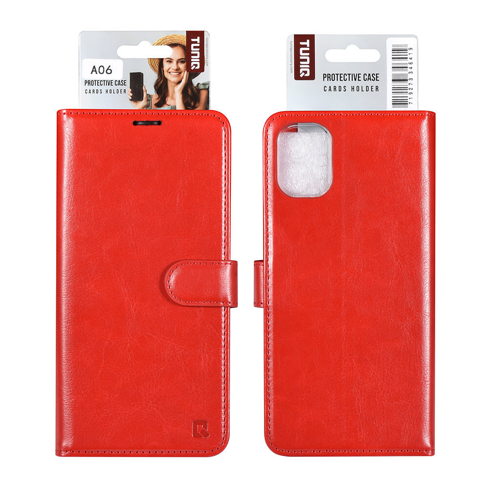 TUNIQ TUNIQ Galaxy A16 5G Book type case - Pasjeshouder - Red TUNIQ TUNIQ Galaxy A16 5G Book type case - Pasjeshouder - Red