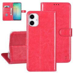TUNIQ Galaxy A16 5G Book type housse - Porte-cartes pour 3 cartes - Fermeture magnétique - Hanger - Hot Pink