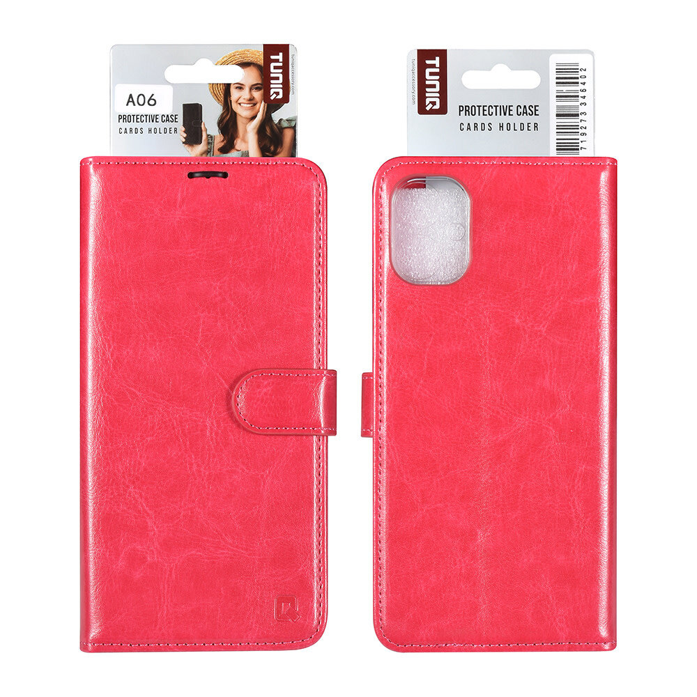TUNIQ TUNIQ Galaxy A16 5G Book type housse - Porte-cartes pour 3 cartes - Fermeture magnétique - Hanger - Hot Pink