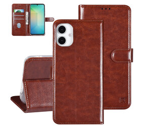 TUNIQ TUNIQ Galaxy A16 5G Book type case - Card holder for 3 cards - Magnetic closure - Hanger - Brown