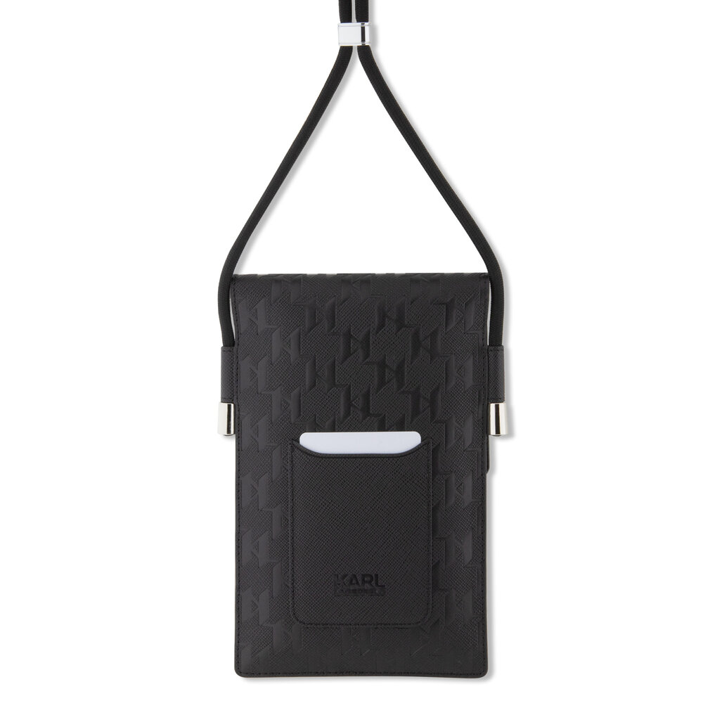 Karl Lagerfeld Karl Lagerfeld 7 inch phone pouchSaffiano mono plaque - Zwart Karl Lagerfeld Karl Lagerfeld 7 inch phone pouchSaffiano mono plaque - Zwart