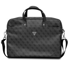 Guess 15 Inch PU Leather Laptop and Tablet Bag4G PU hot stamp - Grey