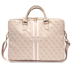 Guess 15 Inch PU Leather Laptop and Tablet Bag - Big stripes-  Pink