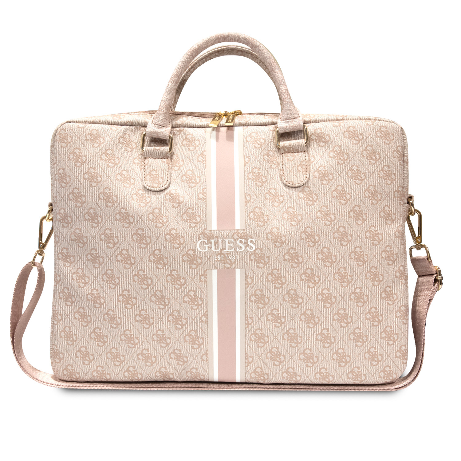 Guess Guess 15 Inch PU Leather Laptop- en Tablettas 4G stripes - Roze