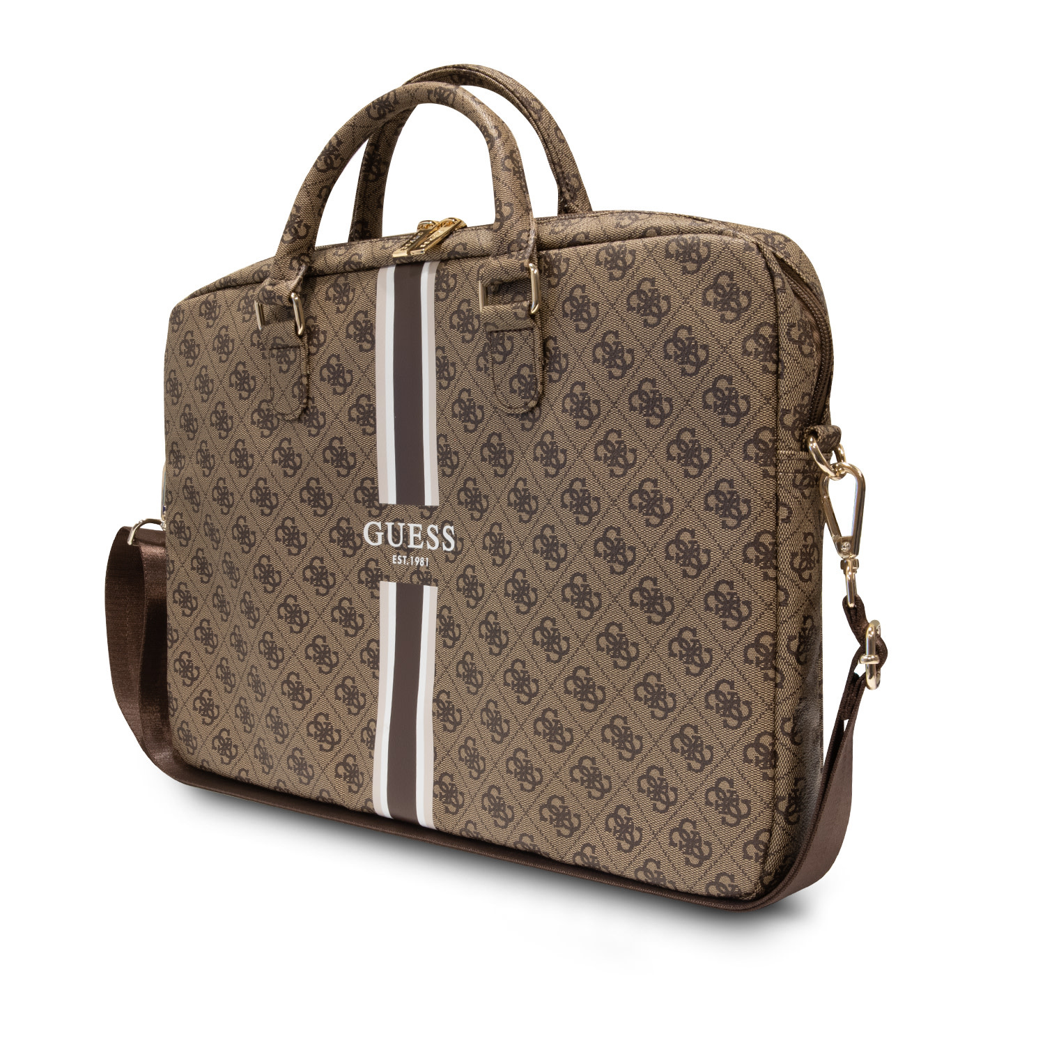 Guess Guess 15 Inch PU Leather Laptop- en Tablettas 4G stripes - Bruin, foto 3 van 3