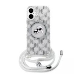 Karl Lagerfeld iPhone 16 Backcover hoesje Magsafe IML KC heads - cord - Transparant