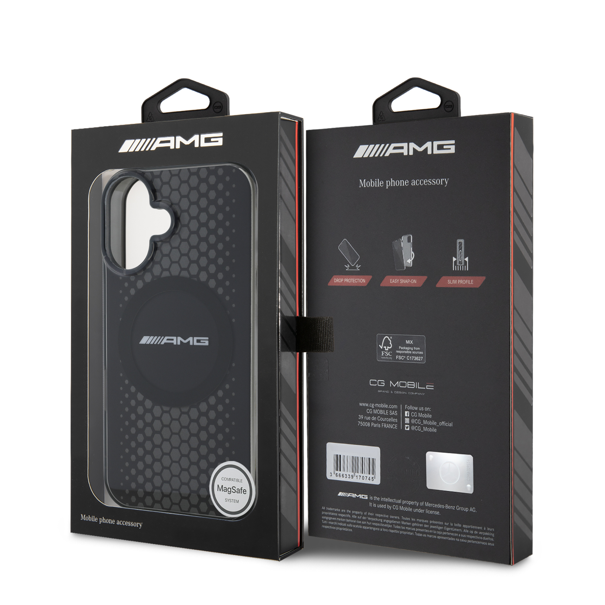 AMG AMG iPhone 16 Backcover hoesje Magsafe double layer - Zwart, foto 2 van 2