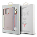 Guess Guess iPhone 16 Pro Max Back cover coque Magsafe grained - flower charm strap - Rose