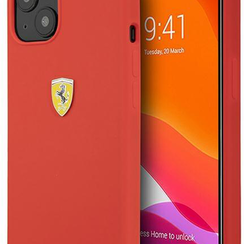 Ferrari iPhone 13 Back cover case - Metal Logo - Red