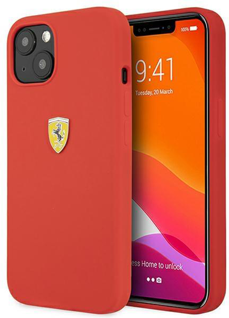 Ferrari Ferrari iPhone 13 Backcover hoesje Metal Logo - Rood