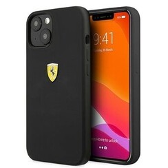 Ferrari iPhone 13 Back-Cover hul - Metal Logo - Schwarz