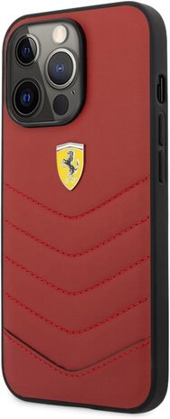 Ferrari Ferrari iPhone 13 Pro Back-Cover hul - Quilted - Rot Ferrari Ferrari iPhone 13 Pro Back-Cover hul - Quilted - Rot