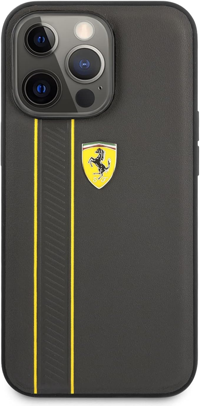 Ferrari Ferrari iPhone 13 Pro Backcover hoesje Stripes - Geel, foto 3 van 5