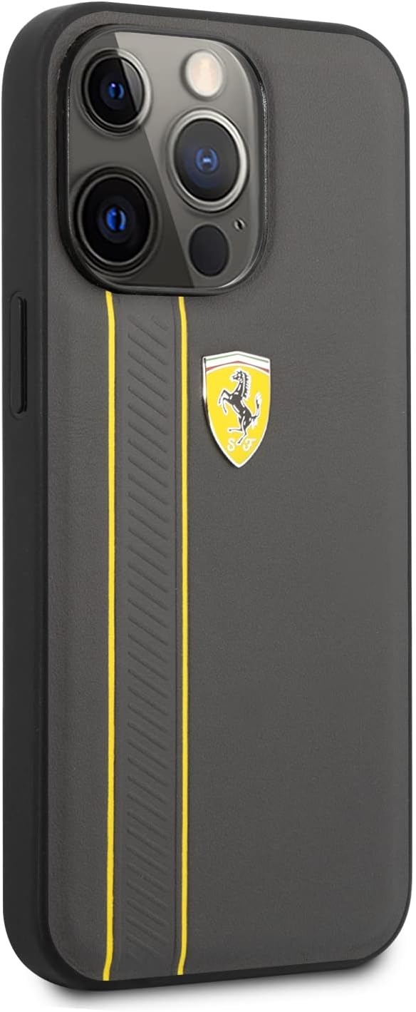 Ferrari Ferrari iPhone 13 Pro Backcover hoesje Stripes - Geel, foto 4 van 5