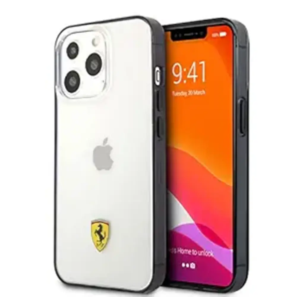 Ferrari Ferrari iPhone 13 Pro Back cover coque Sockproof - Noir Ferrari Ferrari iPhone 13 Pro Back cover coque Sockproof - Noir