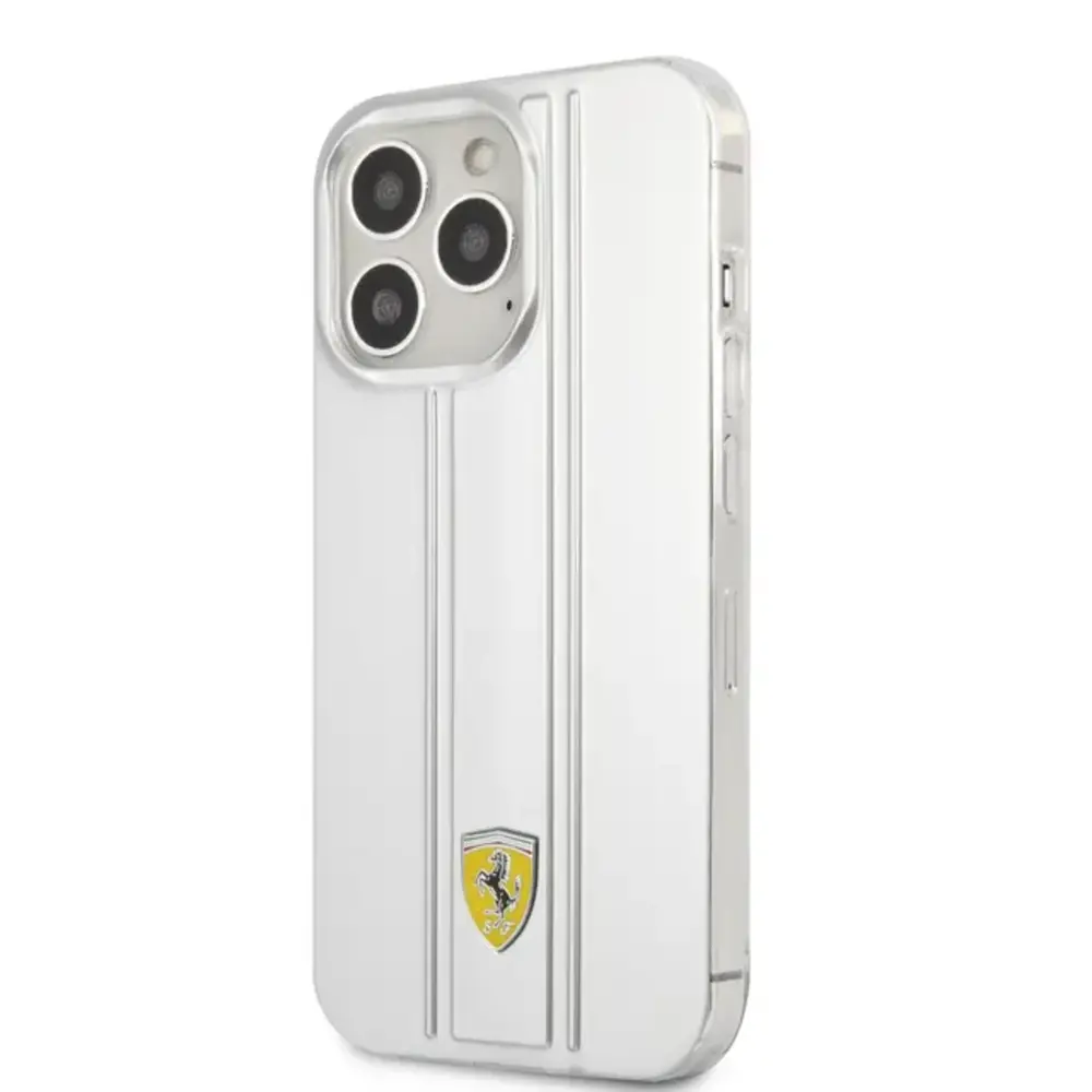 Ferrari Ferrari iPhone 13 Pro Back cover case - 3D Stripes - Silver Ferrari Ferrari iPhone 13 Pro Back cover case - 3D Stripes - Silver