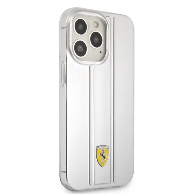 Ferrari Ferrari iPhone 13 Pro Backcover hoesje 3D Stripes - Zilver, foto 3 van 5
